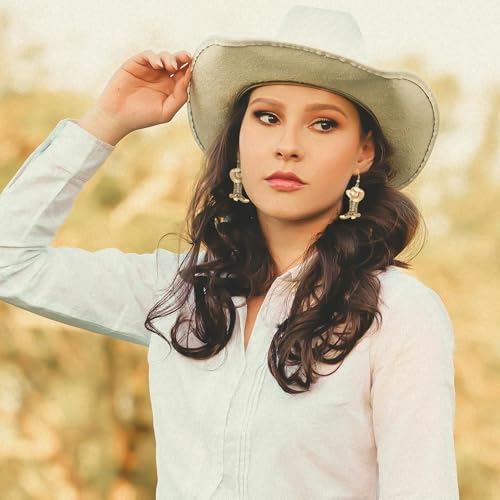 RechicGu Western Cowgirl Hat Boots Earrings Enamel Cowboy Hat Sparkly Rhinestone Boot Dangle Earrings Prom Country Concerts Rodeo Cowboy Outfits Jewelry Gift for Women2