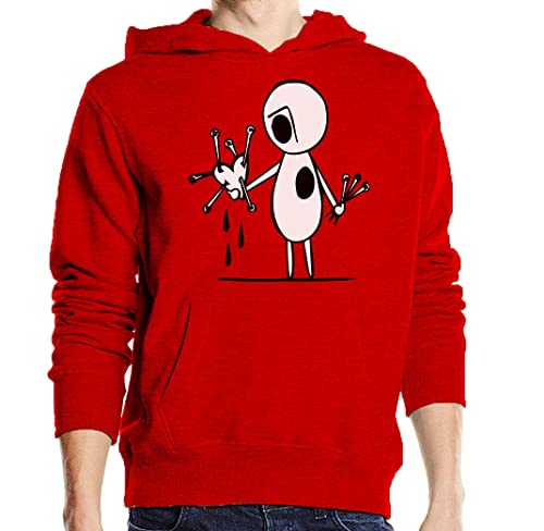 Sweat à capuche voodoo doll art en coton rouge unisexe