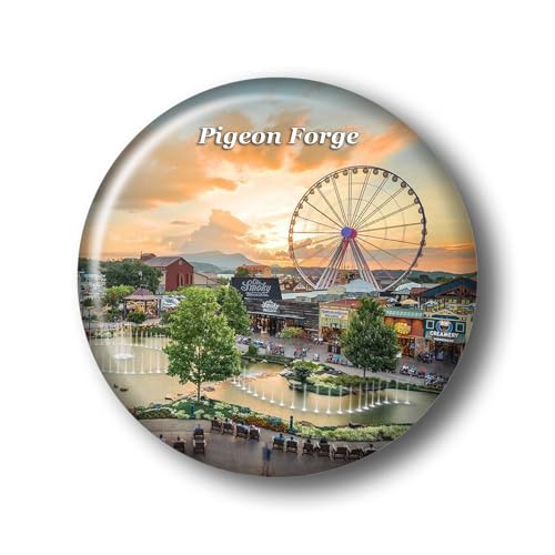 Tennessee The Island in Pigeon Forge Fridge Magnet Sticker 3D Crystal Glass Refrigerator Magnets Pigeon Forge City Travel Collectible Souvenir Gifts Fridge Decoration