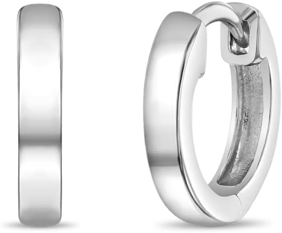 925 Sterling Silver Classic Plain Small Hoop Children Earrings For Infants, Toddlers, Little Girls & Teens 7mm, 9mm & 11mm - Simple & Timeless Jewelry Suitable For Kids With Sensitive Ears