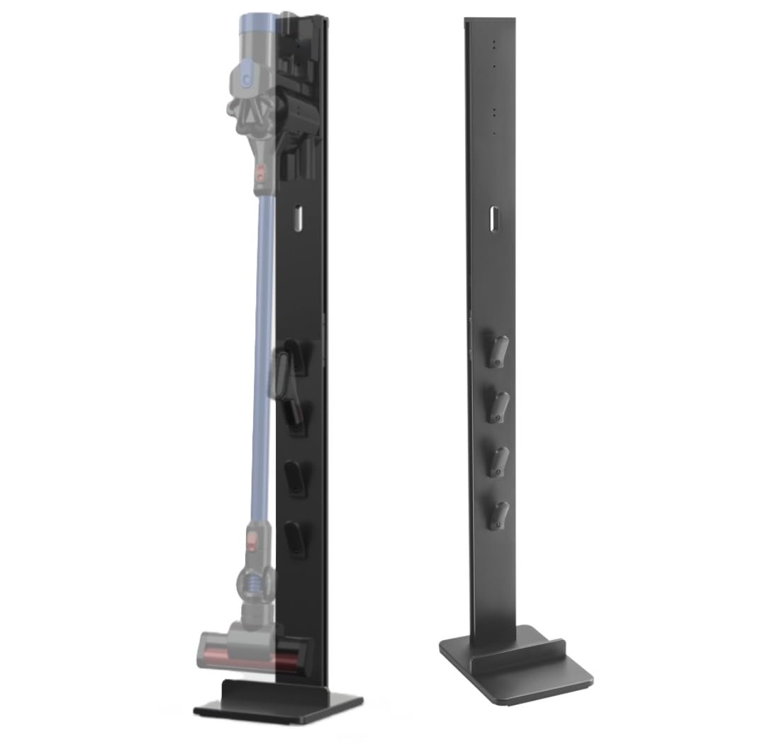 conecto Uniwersalny stojak na odkurzacz kompatybilny z Dyson Gen5, V15, V12, V11, V10, V8, V7, V6, podstawka podłogowa, uchwyt na akcesoria, kolor czarny