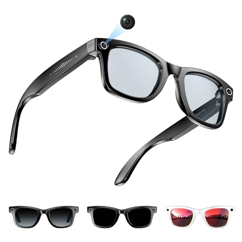 Domars スマートグラス ai搭載スマートメガネ カメラ内蔵メガネ スマート翻訳メガネ スピーカー 3200万画素 防振カメラ 【2025年秋の 性能アップグレード】 1-2日連続使用 160+翻訳 音楽操作 270mAh ブルートゥース通話 写真・動