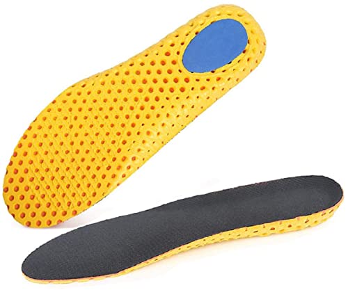 Plantilla elástica de tenis que absorbe los golpes, plantilla plana, plantilla de repuesto suave y transpirable para hombres y mujeres, (8.5-9.5UK, negro)