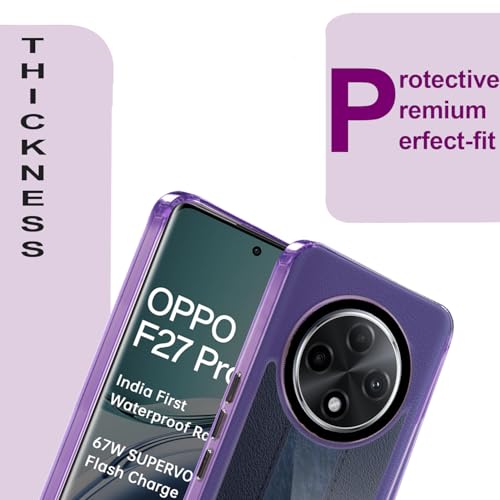 Image of A rtistque Ultra Stylish Back Cover Case for Oppo F27 Pro Plus 5G | Premium Shockproof TPU | Protective Design | Oppo F27 Pro Plus 5G Cover - Purple