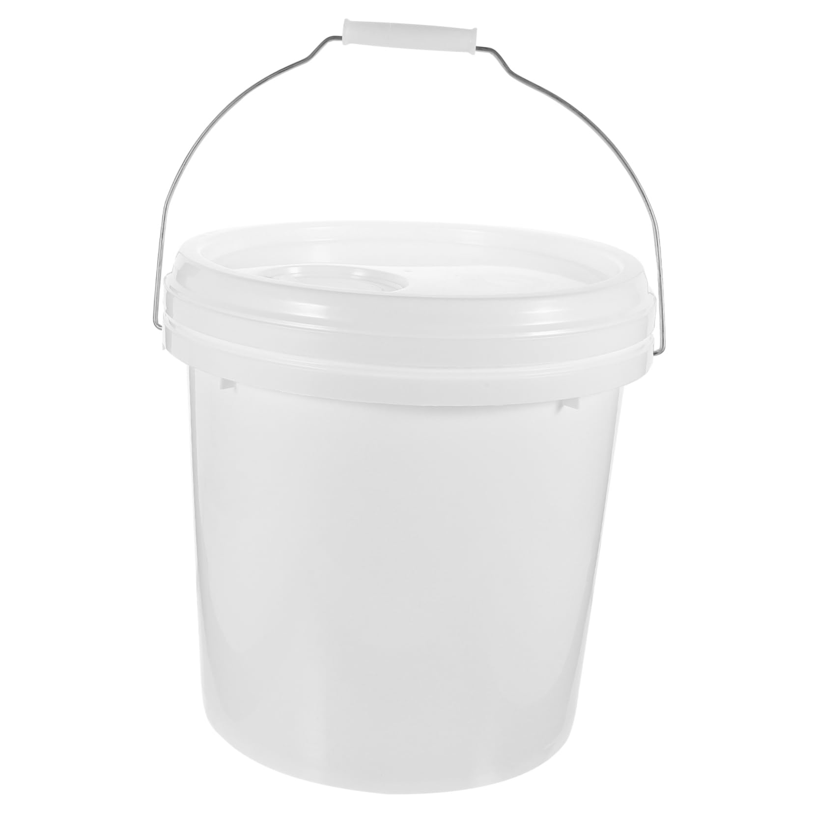 PartyKindom Cubo de Pintura Blanco de 10 L con Tapa, Multiusos y Fabricado en Hdpe, Adecuado para Almacenamiento y Aplicaciones Prácticas en Pintura