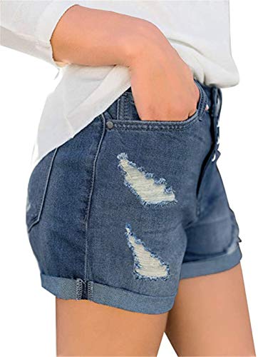 Image of MODARANI Denim Shorts for Women Distressed Jean Shorts Ripped Summer Hot Short