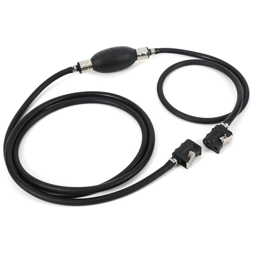 AMYBEST 5/16 8mm Fuel Line Assembly 10 FT Marine Outboard Boat Motor RVs Fuel Gas Line Hose Kit with Primer Bulb Steel Hose Clamps and Connector Compatible with Yamaha Outboard Motors (5/16 8mm)
