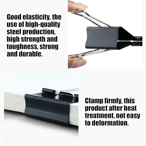 90PCS Binder Clips, Black Foldback Clips, 4 Sizes Bulldog Clips (15mm/19mm/25mm/32mm) - Image 4