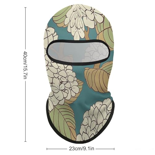 Balaclava para Hombre y Mujer con Diseño de Flores Marrón, Máscara Facial Completa para Ciclismo, 1 Unidad miniatura 2