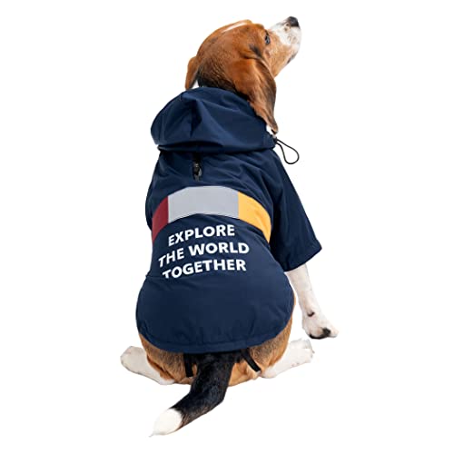 Petridge Dog Raincoat Jacket Waterproof Windproof Coat For Small Medium Large Dogs (45 Navy) #TOP1