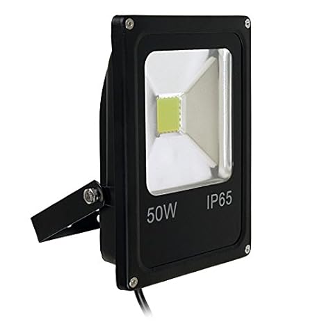 Glitz 50w Flood Light, cool White, slim style, black body, 6500k, Weatherproof ip65