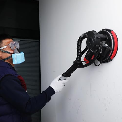 Miniatura 2 de Lijadora Pared Y Techo Zhjan 880w Con Recogida De Polvo De Vacío, 1000-2100 Rpm, Lijado En Ángulo Muerto, Luz Led, Mango Extensible Plegable, 5 Velocidades,Para Techos Popcorn,Compatible Aspiradoras