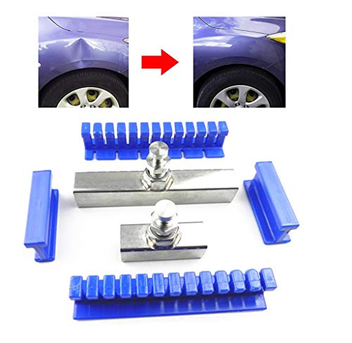 Paintless Glue Puller Tabs Auto Car Paintless Dent Repair Removal Tool Kit Nylon Auto Body Dents Removal Pulling Tabs Kit 6Pcs Adhesive Blue Glue Tabs Auto Dent Removal Tools Long Dent Repair Tools