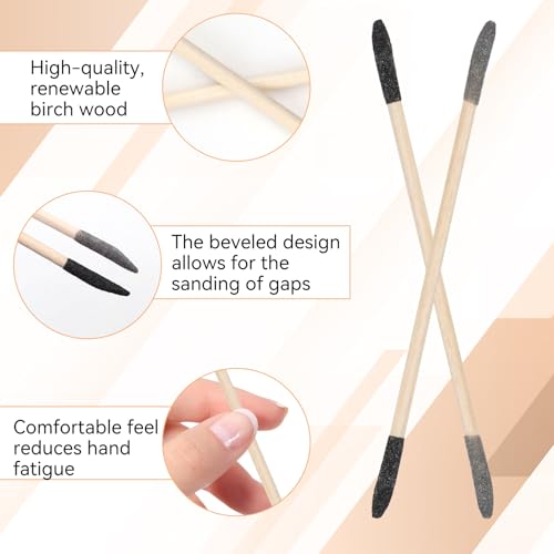 MISIQIMA 50 Stück Sanding Sticks, Schleifstab, Schleifstäbchen Doppelendige,Schwarzer Kopf 150#, Grauer Kopf 280#, Grit Schleifzweige für Modellbau, Holzbearbeitung, Nagelkunst