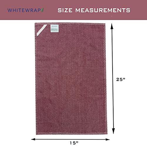 Whitewrap Kitchen Towels | 100% Cotton | Dish Towels For Kitchen | 15"X25" Rice Weave Maroon 12-Pack | Hand Towels, Tea Towels, Dish Cloths| Super Absorbent | Reusable Cleaning Cloths #TOP1