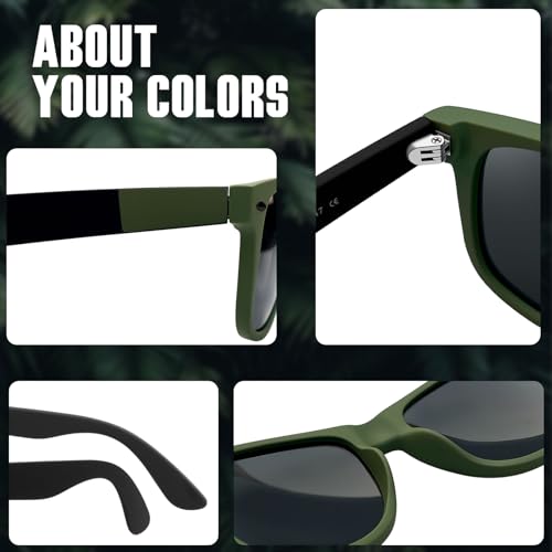 Image of Joopin Square Sunglasses Polarized UV400 Designer Sun Glasses Men Women | Oversized, Plastic Frame, Retro, Vintage, Unisex, Trendy Shades for Driving, Party, Fishing, Business, Costume
