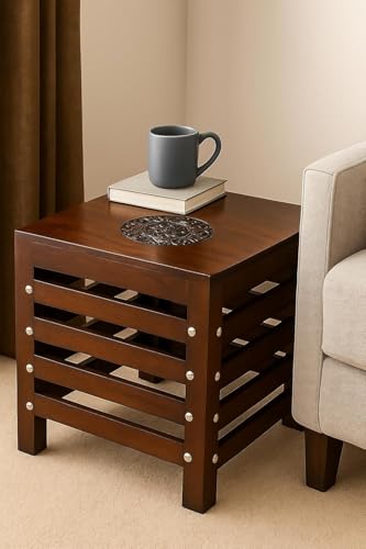 Image of Wooden Stool Table Solid Wood Best Used as Bedside Corner Footrest Foot Step Stool Tea Coffee Plants for Living Room Outdoor Furniture Pre-Assembled (Brown NEW)