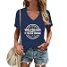 IFQ Pride Shirts for Women Equality Hurts No One V-Neck T-Shirt LGBTQ Support Letter Print Tee Blue