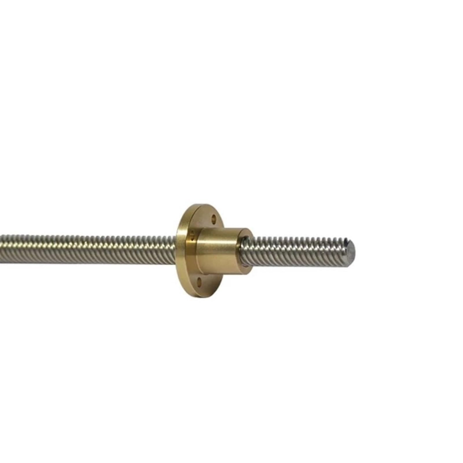 Stepper Screw 304 Stainless Steel Screw Rod with Brass Nut 2mm Pitch 2mm 8mm 10mm 20mm Lead T10 Lead Screw Rod Trapezoidal Screw Rod Tapped Block(2mm pitch 12mm lead,800mm)