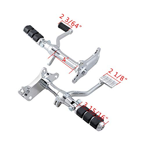 Amopacorp Compatible With '91-'03 Xl883 Xl1200 Harley Sportster Set Forward Controls Shift Linkage Rod Foot Pegs Kit (Chrome) #TOP1