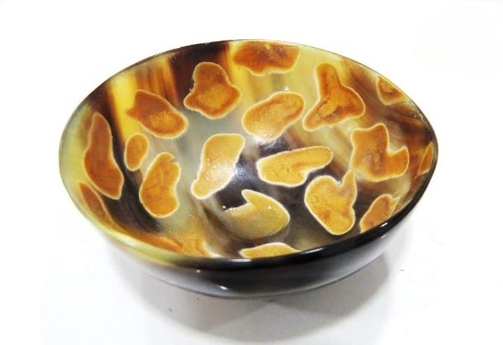 Handcrafted Genuine Horn Shaving Bowl - 100% Natural Horn Palm Dish Real Handmade