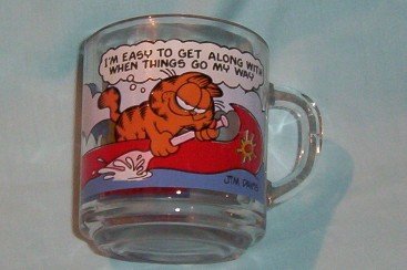 Taza de café Garfield McDonald's de acero inoxidable rojo miniatura 1