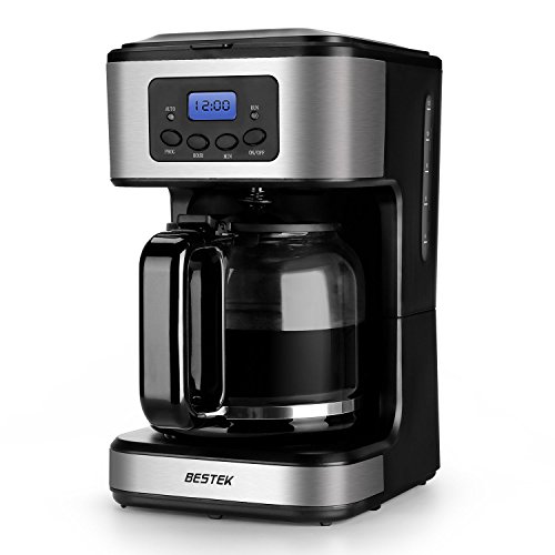 12-Cup Coffee Maker by BESTEK - Digital Programmable, Automatic Drip with Carafe [ETL Listed]