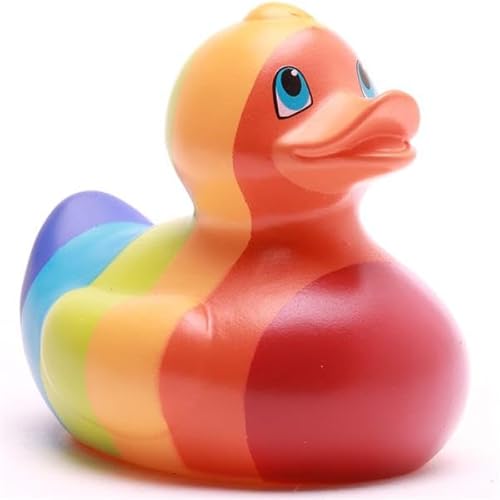 Anatra da bagno Rainbow I, lunghezza 9,5 cm, idea regalo per amici