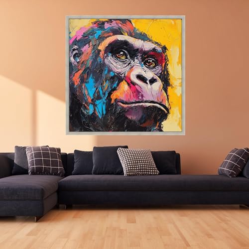Décoration intérieure moderne avec tableau gorille multicolore 65x65 - 3