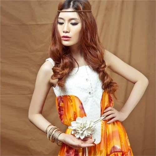 Decorative Belt Women Waist Belts Chain Leather Flower Decorative Strap Rope Belts Waistband Waist Braid Tie Dress Clothes Decoration for Country Concert Outfit(WHITE)3