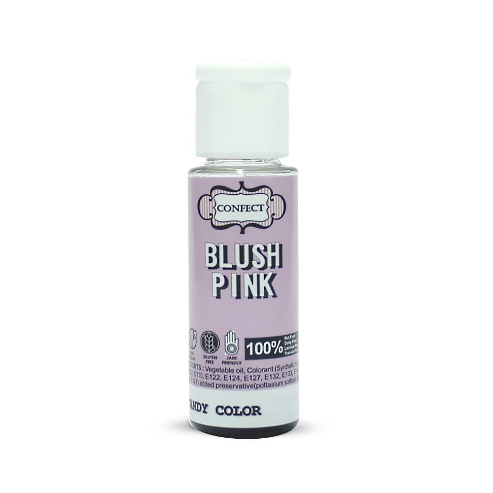 Confect Oil-Based Edible Candy Color – Blush Pink | Intense Food Color for Icing, Fondant & Cake Decoration | Vibrant & Bake-Stable Gel Colour | Vegan -25ml