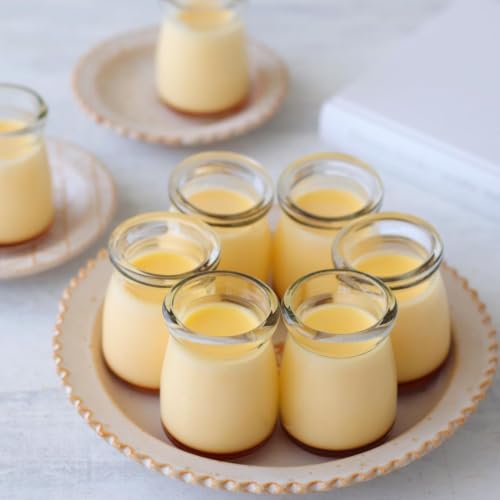 Image of CROCO JAR Pudding Glass Jar with Lid | Reusable Yogurt Glass Container | Small Airtight Glass Jars for Dessert, Custard, Jam, Kitchen Storage & Serving | 150ml, Set of 6