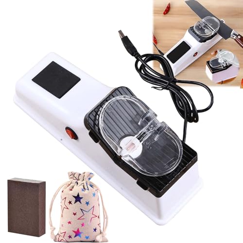 Ailsion Knife Sharpener Electric, Electric Knife Sharpener, 2024 New Professional Knife Sharpener Tool 5 Seconds for Quick Sharpening & Polishing for Kitchen Knives (Normalï¼ˆUSBï¼‰)
