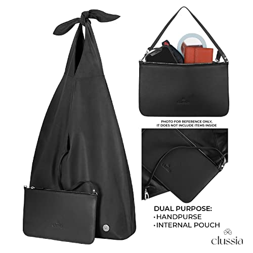 Black Leather Hobo Bag From 100% Luxury Light-Weighted Calf Leather With Removable Wristlet Pouch Deluxe | Bolso Cuero Negro | Style A La Porte #TOP2
