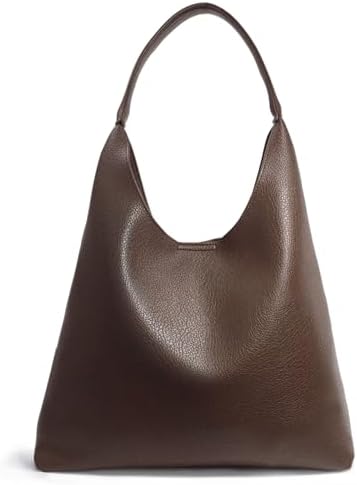 Hobo Bags for Women Soft Vegan Leather Shoulder Handbag Slouchy Tote Purses (Coffee)