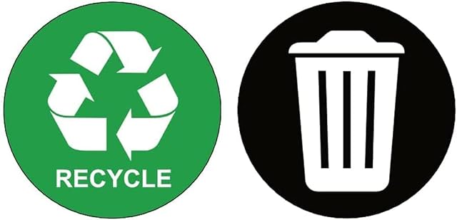 Haobase 5 Pairs Recycle Sign Sticker Trash Can Decal - Self Adhesive Vinyl (7cm x 7cm)
