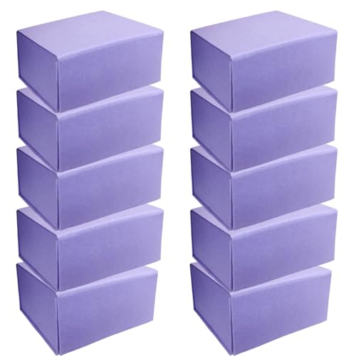 Aakriti Mini Magnetic Gift Box 5x4.5x2.5 Inches – Luxury Small Box for Jewelry, Chocolates, Mini Perfume – Bridesmaid Proposal, Wedding, Birthday Gift Packaging (Lavender | Pack of 10)