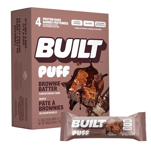 Built Bar 4 paquets protéines soufflés faible sucre Brownie