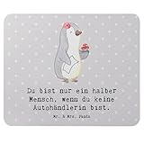 Mr. & Mrs. Panda Mauspad Autohändlerin Herz - Geschenk, pc Mousepad, Spruch, Laptop, Mausunterlage, Witzig, Beruf, Lustig, Autohandel, Mausmatte