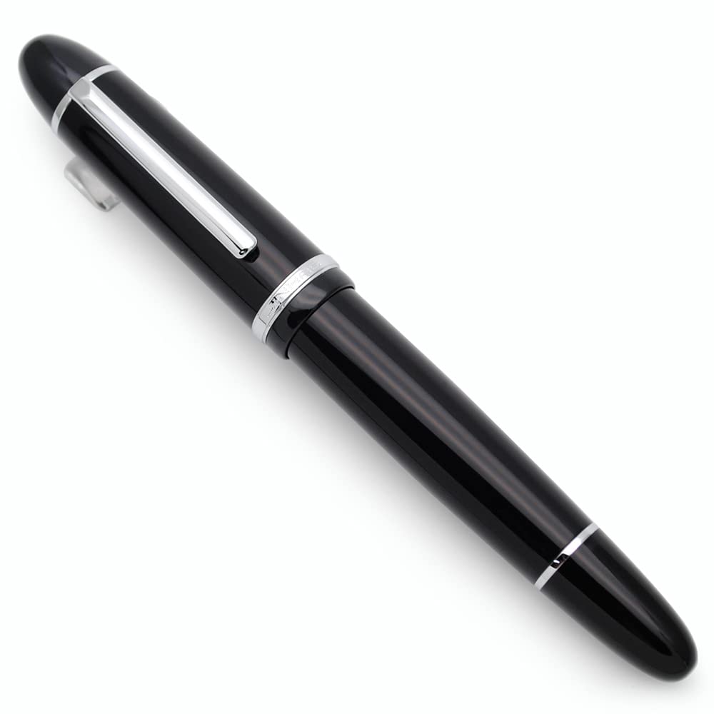 JINHAO X159 Resin Fountain Pen with Ink Converter (Fine Nib, Black with Silver Clip) — image 1