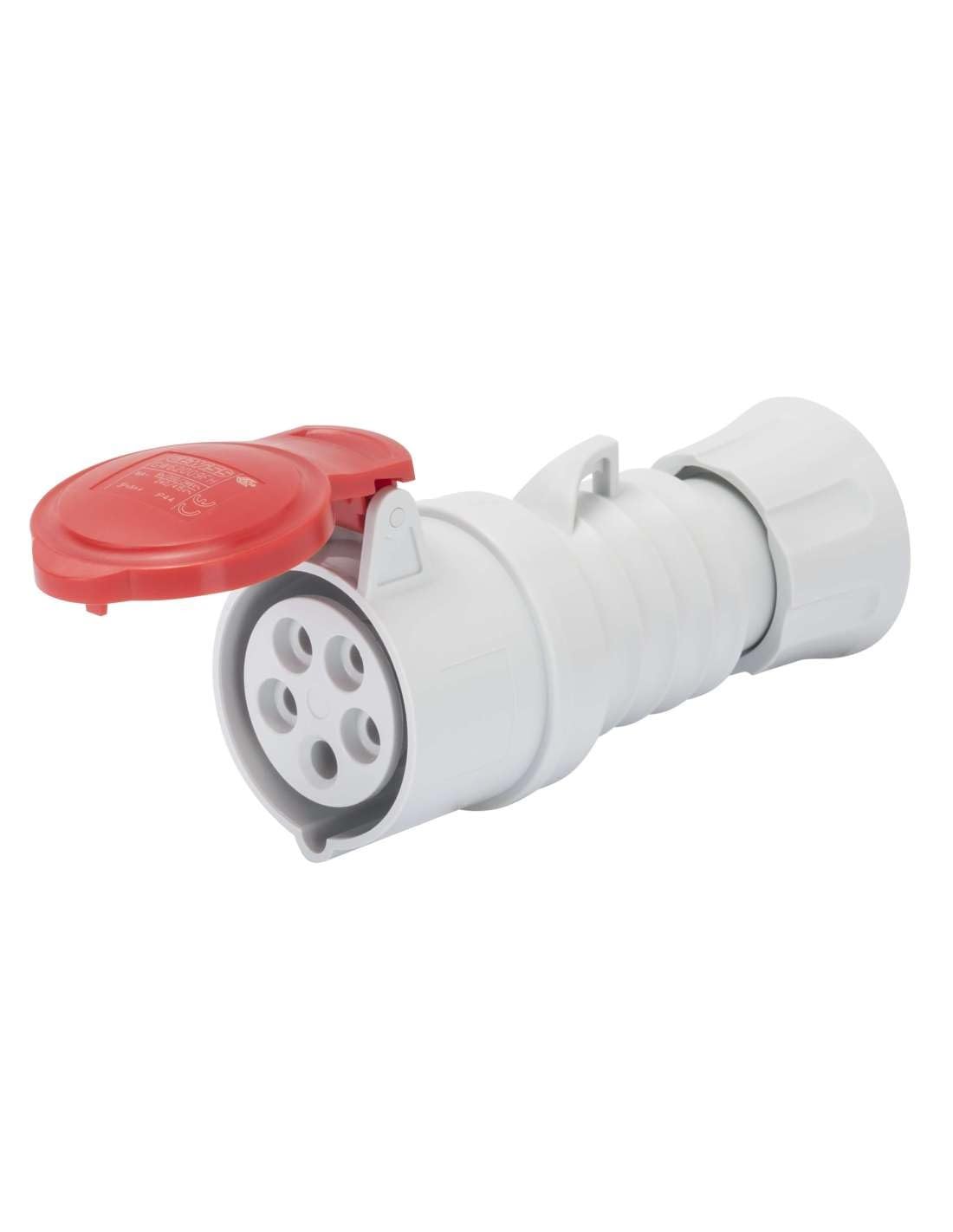 GEWISS - GW62019H Presa Mobile Diritta Hp, IP44/IP54, 3P+T 32A 380-415V 50/60Hz, Rosso, 6H, Cablaggio a Vite