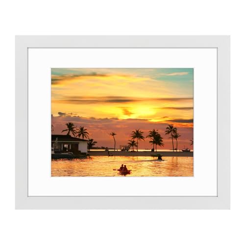 Frametory 11x14 Picture Frame Matted to 8.5x11 White, 1 Pack