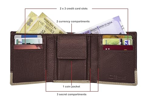 Image of URBAN FOREST Travis Brown /Beige Leather Wallet for Men