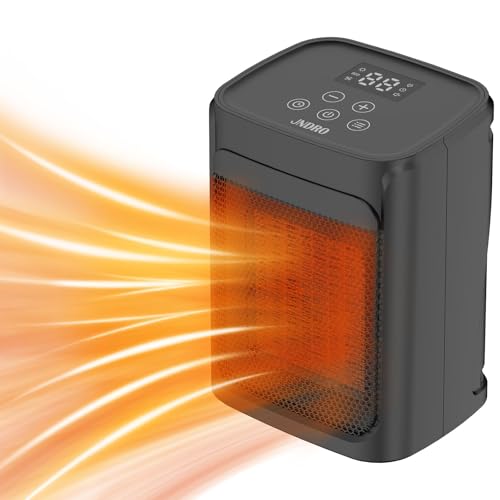 JNDRO Portable Space Heater - 1500W/750W Quiet Ceramic Heater with Adjustable Thermostat, Fast Heating for Indoor Room, Office, Desk, ETL Certified