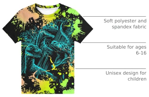 Image of Hgvoetty Boys Girls Graphic T-Shirts Kid 3D Casual Tops Tees for 6-16 Years