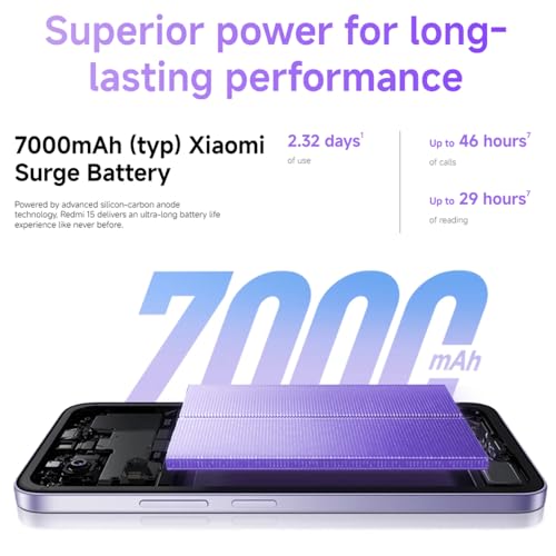 XIAOMI Redmi 15 Smartphone 4G, 8GB/256GB, 6,9 Zoll, bequem für die Augen, Akku 7000 mAh, Schnellladung 33 W und 18 W, Titan (Ladegerät im Lieferumfang enthalten) – Bild 4