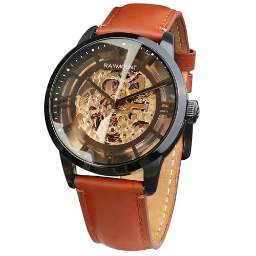 Image of FORSINING Men's Automatic Watch with Mechanical Movement, Skeleton Dial and Leather Band