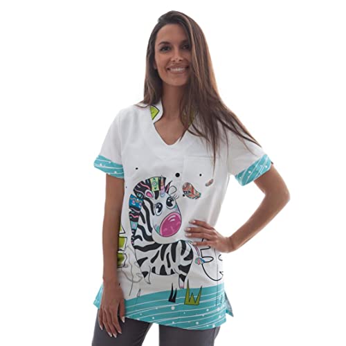 Uniform für Damen, Arbeitskleidung, Pyjama, Medizin, Krankenschwester, Krankenschwester, Friseur, Tierärzte, Krankenschwestern, Reinigung und Arbeit, Haushalt, Anti-Bleichmittel, Mehrfarbig Small Cover