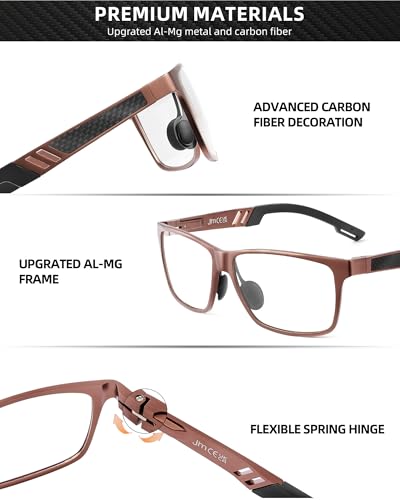 JM Carbon Fiber Blue Light Blocking Glasses Men Women Anti Blue-Light Computer Glasses, Relieve Eyestrain and Eye Protection Coffee — view 3