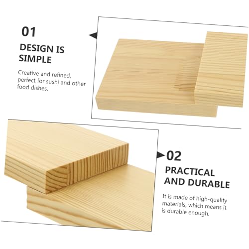 Plato de madera para servir sushi miniatura 4